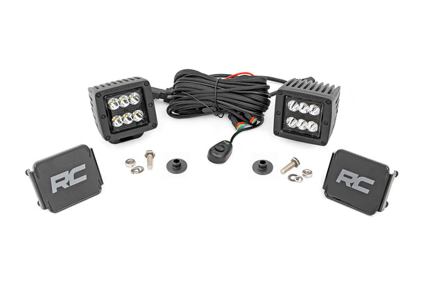 LED Light Ditch Mount 2 Inch Black Series Pair Spot Pattern 21-Up Ford Bronco Rough Country