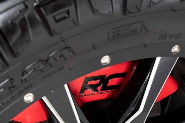 RC Caliper Cover Red Mechanical RR Brakes 15-20 Ford F-150 2WD/4WD Rough Country