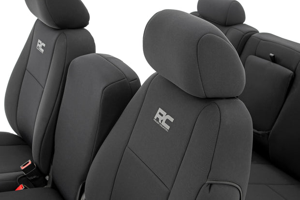 GM Neoprene Front and Rear Seat Covers Black (07-13 1500/11-13 2500) Rough Country