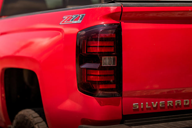 XB LED Tail Lights: Chevrolet Silverado (14-19 / Red Lens / Set)