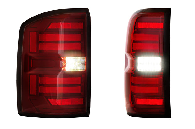 XB LED Tail Lights: GMC Sierra (14-18 / Red Lens / Set)