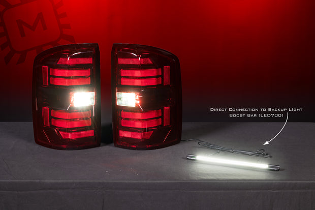 XB LED Tail Lights: GMC Sierra (14-18 / Red Lens / Set)