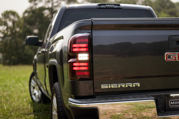 XB LED Tail Lights: GMC Sierra (14-18 / Red Lens / Set)