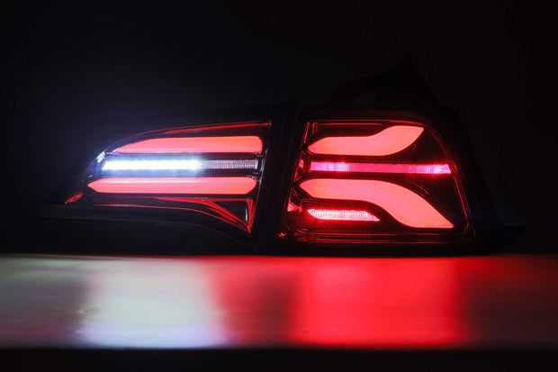 ARex Pro LED Tail Lights: Tesla Model 3 (17-22) / Model Y (w/ Red Turn Signals) (20-22) - Jet Black