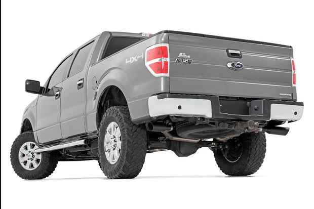 Dual Cat-Back Exhaust System w/Black Tips 09-14 F-150 V8-4.6L, 5.0L, 5.4L Rough Country