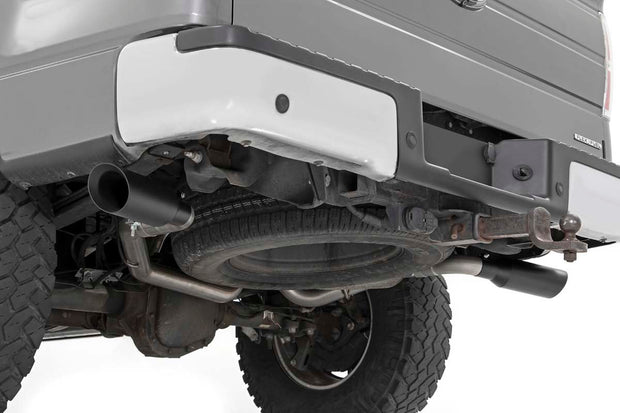 Dual Cat-Back Exhaust System w/Black Tips 09-14 F-150 V8-4.6L, 5.0L, 5.4L Rough Country