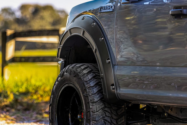Defender Pocket Fender Flares Flat Black Ford F-150 2WD/4WD (15-20) Rough Country