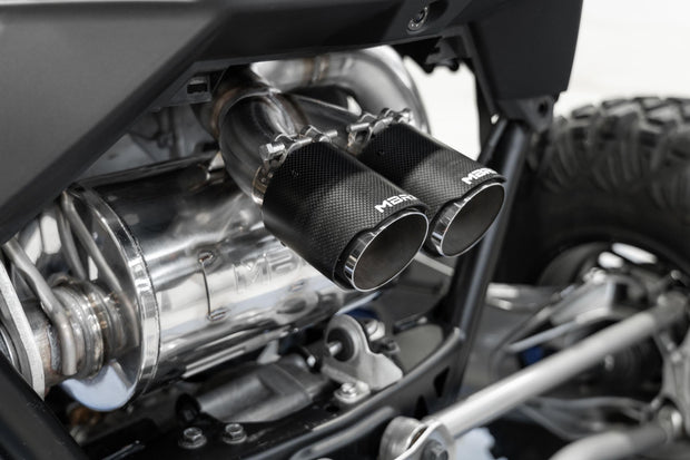 2022-Up Polaris RZR PRO R T304 Single Slip-on Dual Outlet Performance Series Exhaust with Carbon Fiber Tips MBRP