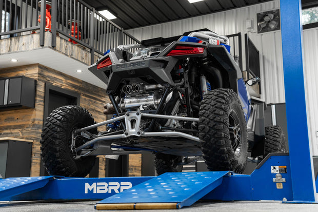 2022-Up Polaris RZR PRO R T304 Single Slip-on Dual Outlet Performance Series Exhaust with Carbon Fiber Tips MBRP
