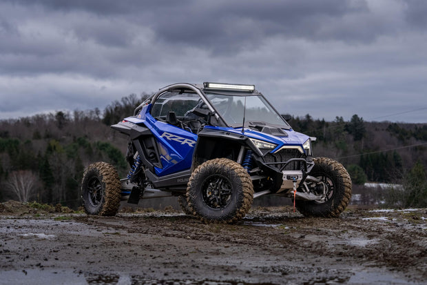 2022-Up Polaris RZR PRO R T304 Single Slip-on Dual Outlet Performance Series Exhaust with Carbon Fiber Tips MBRP