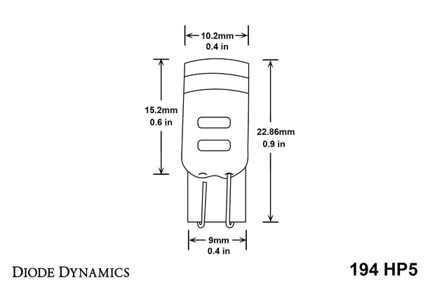 194 LED Bulb HP5 LED Warm White Single Diode Dynamics