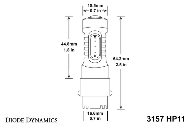 3157 LED Bulb HP11 LED Red Single Diode Dynamics