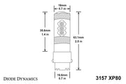 3157 LED Bulb XP80 LED Red Single Diode Dynamics