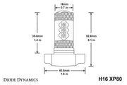 5202/PSX24W XP80 LED Cool White Pair Diode Dynamics