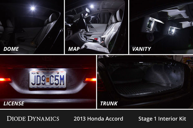 Interior LED Kit for 2013-2017 Honda Accord, Cool White Stage 1 Diode Dynamics