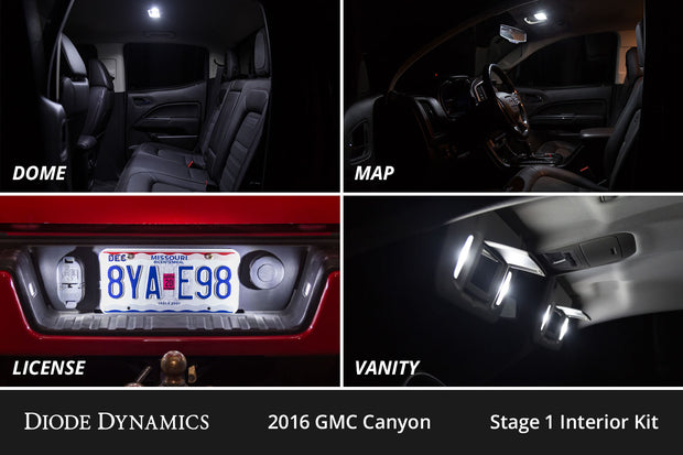 Interior LED Kit for 2015-2022 GMC Canyon, Cool White Stage 1 Diode Dynamics