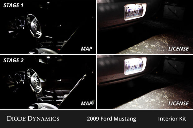 Interior LED Kit for 2005-2009 Ford Mustang, Cool White Stage 2 Diode Dynamics