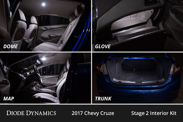 Interior LED Kit for 2011-2015 Chevrolet Cruze,  Cool White Stage 1 Diode Dynamics