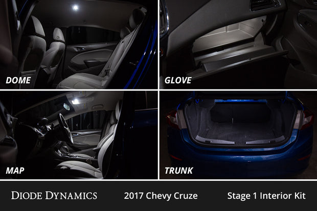 Interior LED Kit for 2011-2015 Chevrolet Cruze,  Cool White Stage 2 Diode Dynamics
