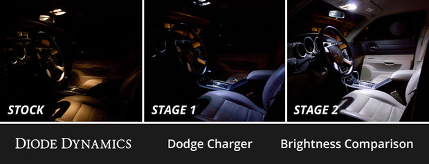 Interior LED Kit for 2006-2010 Dodge Charger, Cool White Stage 2 Diode Dynamics