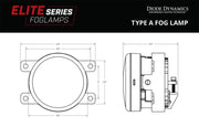 Elite Series Fog Lamps for 2013-2017 Subaru BRZ Pair Cool White 6000K Diode Dynamics