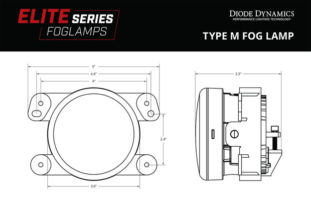 Elite Series Fog Lamps for 2009-2017 Dodge Journey Pair Cool White 6000K Diode Dynamics