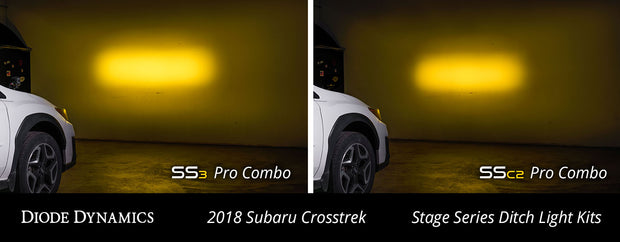 Stage Series 2in LED Ditch Light Kit for 2018-2021 Subaru Crosstrek, Sport White Combo