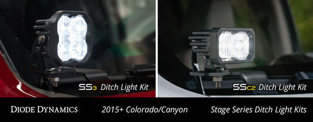 Stage Series 2in LED Ditch Light Kit for 2015-2021 GMC Canyon, Sport White Combo
