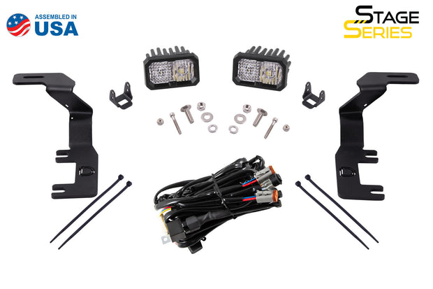 Stage Series 2in LED Ditch Light Kit for 2015-2021 Chevrolet Colorado, Pro Yellow Combo Diode Dynamics