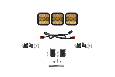 SS5 Sport Universal CrossLink 3-Pod Lightbar Yellow Combo Diode Dynamics