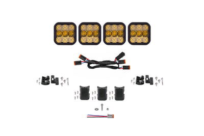 SS5 Sport Universal CrossLink 4-Pod Lightbar Yellow Combo Diode Dynamics