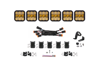 SS5 Sport Universal CrossLink 6-Pod Lightbar Yellow Combo Diode Dynamics
