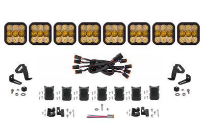 SS5 Sport Universal CrossLink 8-Pod Lightbar Yellow Combo Diode Dynamics