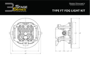 SS3 LED Fog Light Kit for 1996-2006 Dodge Viper White SAE Fog Max w/ Backlight Diode Dynamics