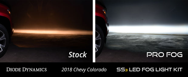 SS3 LED Fog Light Kit for 2007-2013 Chevrolet Avalanche Yellow SAE Fog Pro w/ Backlight Diode Dynamics