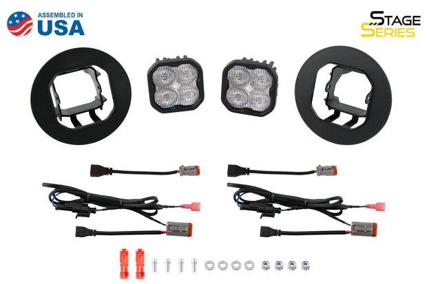 SS3 LED Fog Light Kit for 2007-2014 GMC Sierra 2500/3500 White SAE Fog Pro w/ Backlight Diode Dynamics