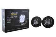 SS3 LED Fog Light Kit for 2007-2014 GMC Sierra 2500/3500 Yellow SAE Fog Pro w/ Backlight Diode Dynamics