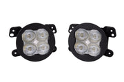 SS3 LED Fog Light Kit for 2009-2017 Dodge Journey White SAE Fog Pro w/ Backlight Type M Bracket Kit Diode Dynamics