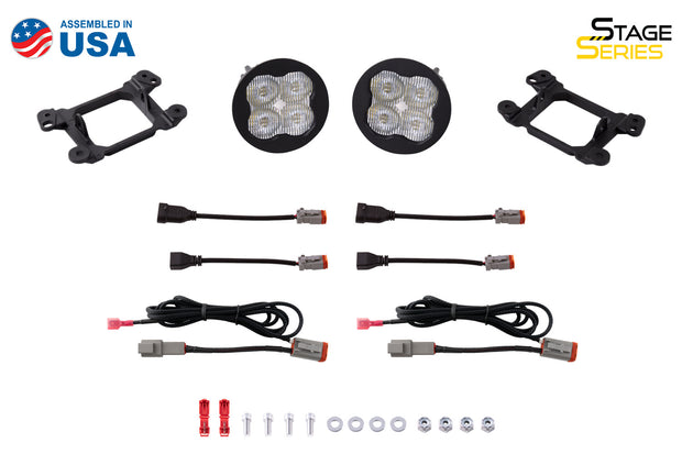 SS3 LED Fog Light Kit for 2009-2017 Dodge Journey Yellow SAE Fog Pro w/ Backlight Type M Bracket Kit Diode Dynamics