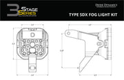 SS3 LED Fog Light Kit for 1999-2010 Ford Super Duty F-250/F-350 Yellow SAE Fog Sport w/ Backlight Diode Dynamics