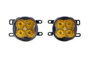 SS3 LED Fog Light Kit for 2012-2014 Toyota Prius, Yellow SAE Fog Sport with Backlight Diode Dynamics
