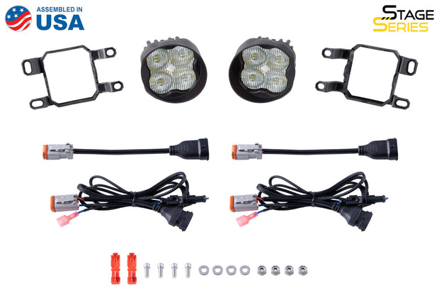 SS3 LED Fog Light Kit for 2012-2014 Toyota Prius, Yellow SAE Fog Sport with Backlight Diode Dynamics