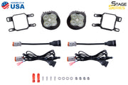 SS3 LED Fog Light Kit for 2012-2014 Toyota Prius, White SAE Fog Pro with Backlight Diode Dynamics