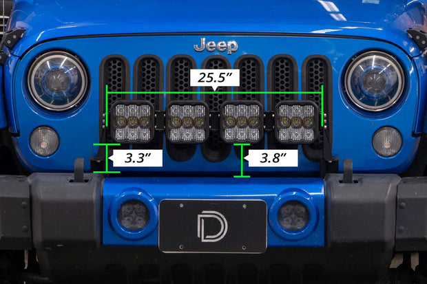 Stage Series Grille Bracket Kit for 2007-2018 Jeep JK Wrangler Diode Dynamics