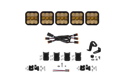SS5 Pro Universal CrossLink 5-Pod Lightbar Yellow Combo Diode Dynamics