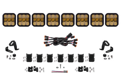 SS5 Pro Universal CrossLink 8-Pod Lightbar Yellow Combo Diode Dynamics