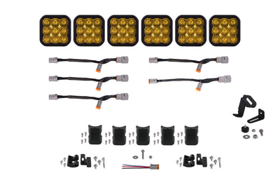 SS5 Pro Universal CrossLink 6-Pod Lightbar Yellow Driving Diode Dynamics