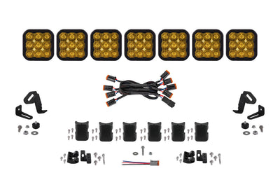 SS5 Pro Universal CrossLink 7-Pod Lightbar Yellow Driving Diode Dynamics