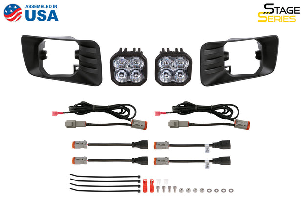 SS3 LED Fog Light Kit for 2015-2020 GMC Yukon, Yellow SAE Fog Max with Backlight Diode Dynamics