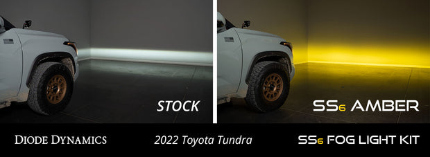 SS6 LED Fog Light Kit for 2022 Toyota Tundra White Wide Diode Dymanics